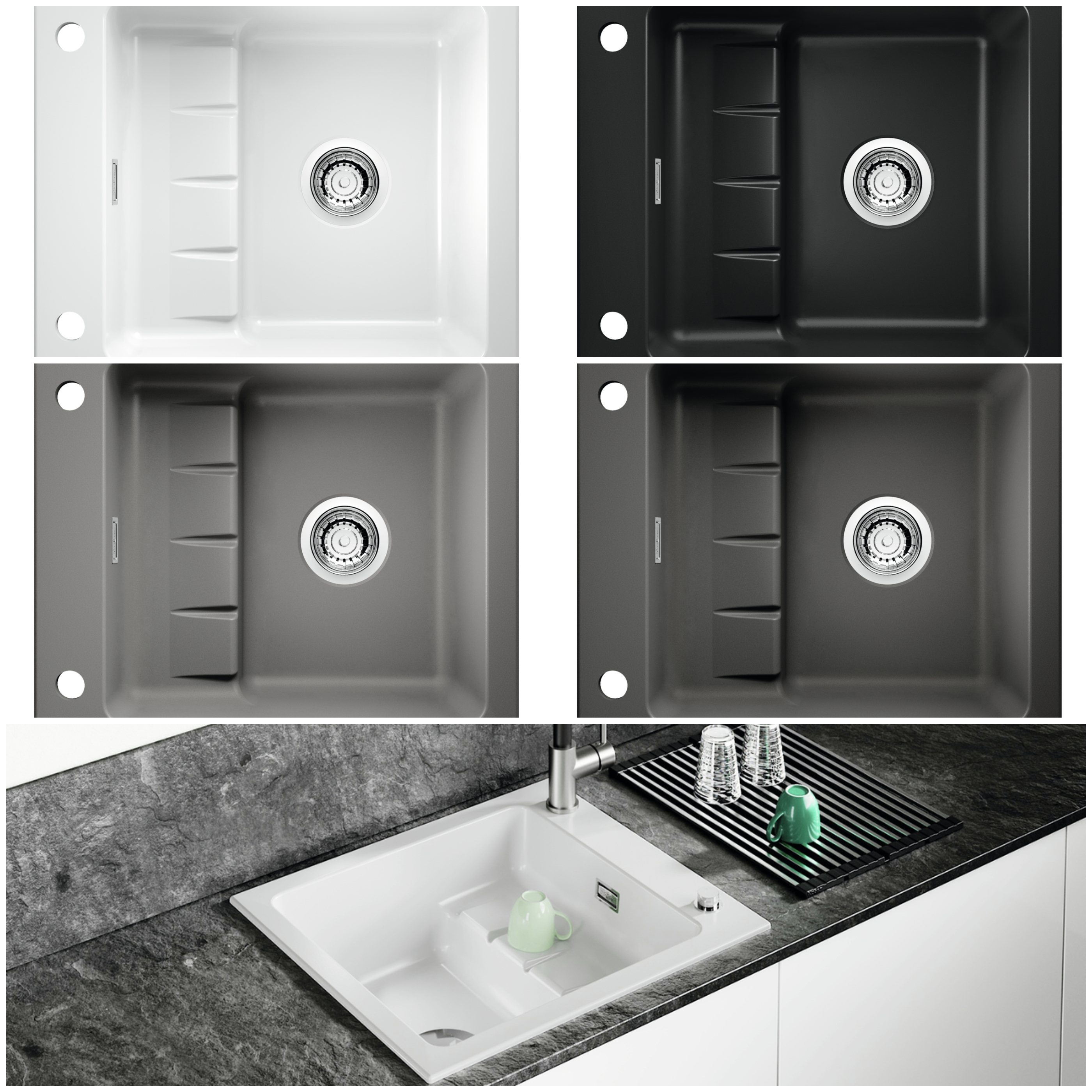 PickUP E Einbauspüle Keramik, vielseitig einsetzbar