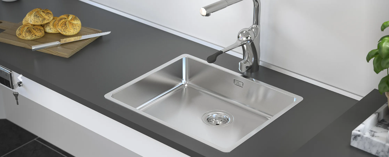 Flache barrierefreie Einbauspüle EST-500