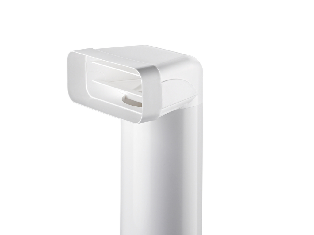 S04029_4043012_100 F-UR 150 Umlenkstück 90° mit Rundrohr, Verbindungselement, weiß, L 500 mm