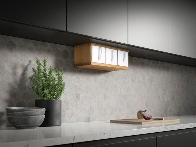 Schüttenkasten für 3 Schütten, Buche massiv Schüttenkasten für 3 Schütten, Buche massiv