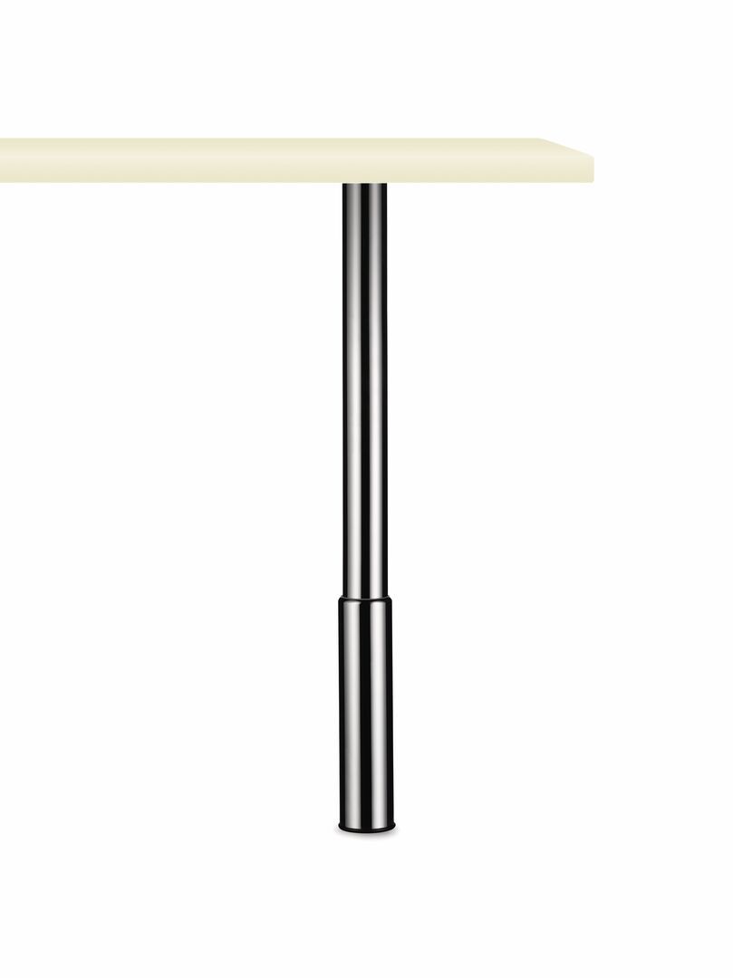 Trampolo 1,  Stützfuß, höhenverstellbar, chrom poliert, H 620 - 800 mm