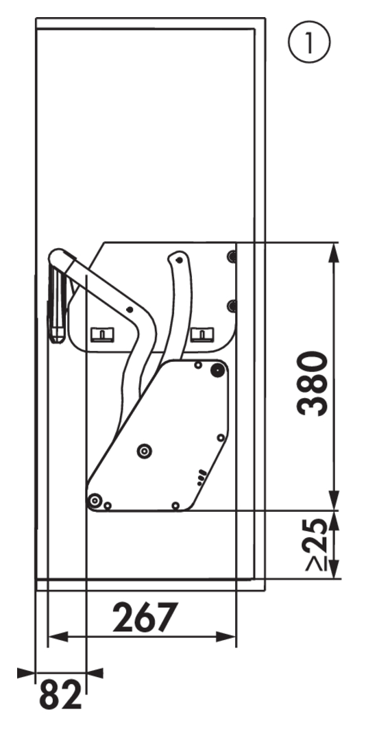 iMove-Set Single Tray, Liftbeschlag, für 900er Schrank, B 862 mm