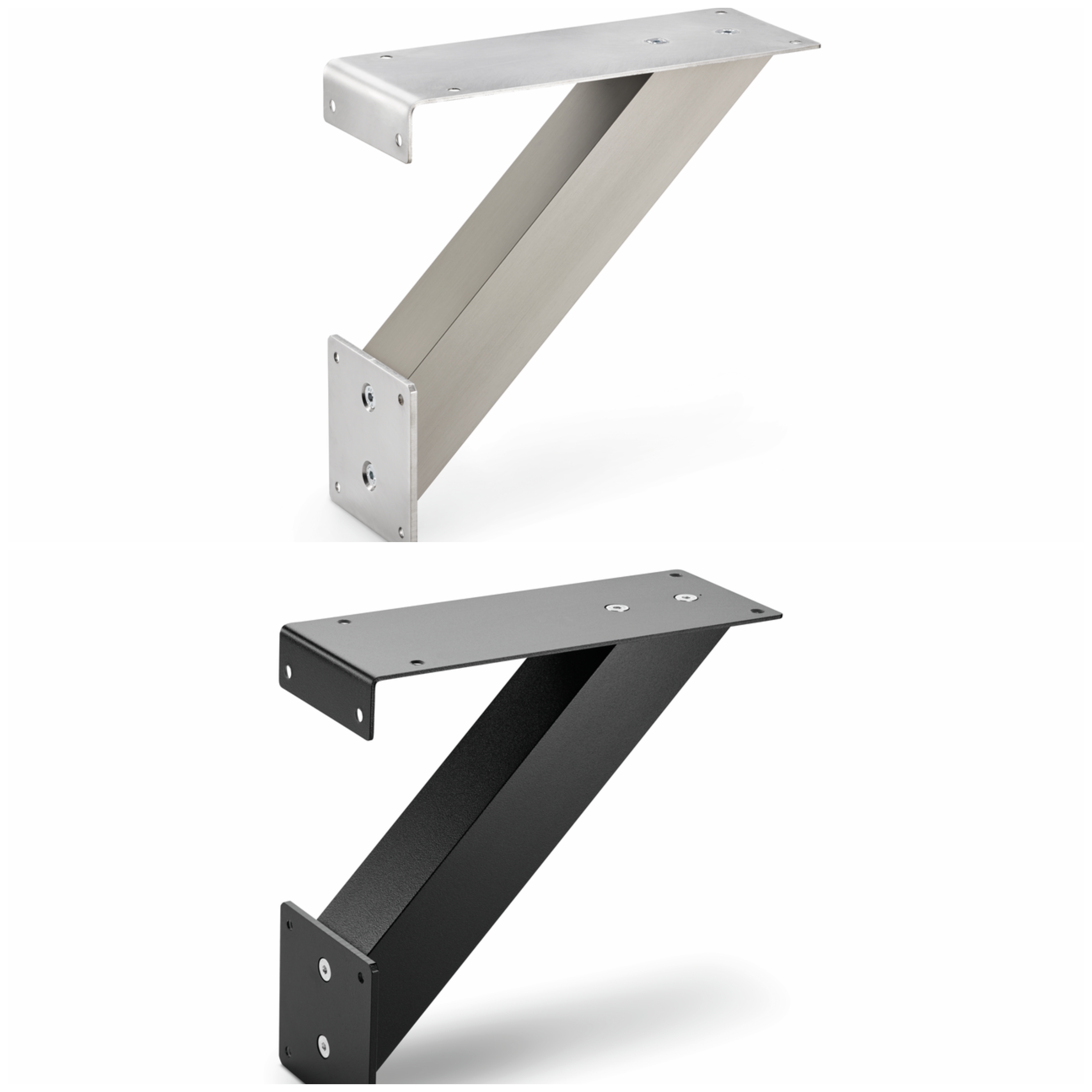 Kreta 3 schräg, Konsole, schwarz matt oder edelstahlfarbig, H 235 mm