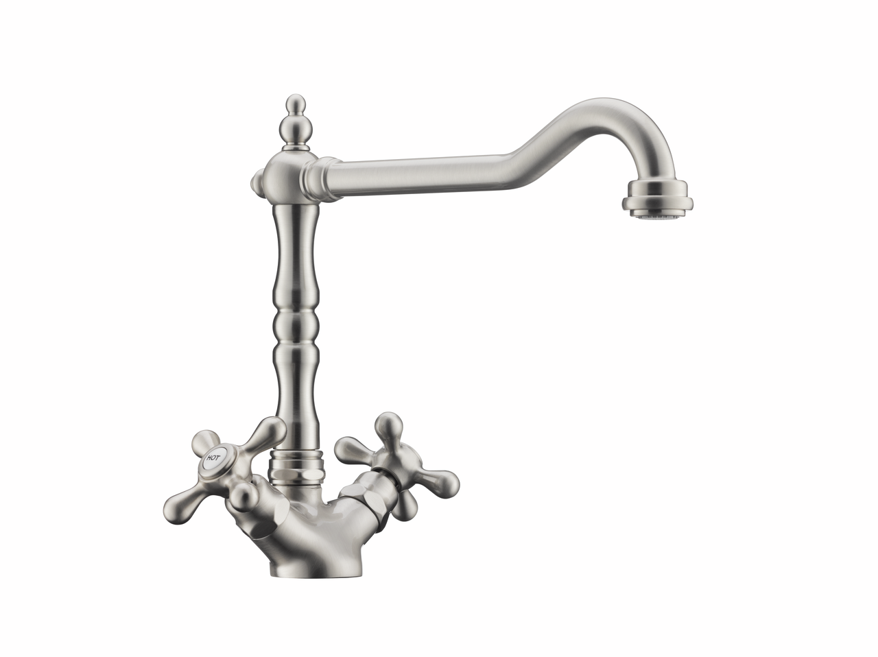 Zweigriffarmatur, altsilber, Hochdruck