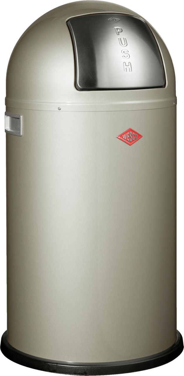 Pushboy, freistehender Behälter, neusilber, 50 Liter Pushboy, freistehender Behälter, neusilber, 50 Liter