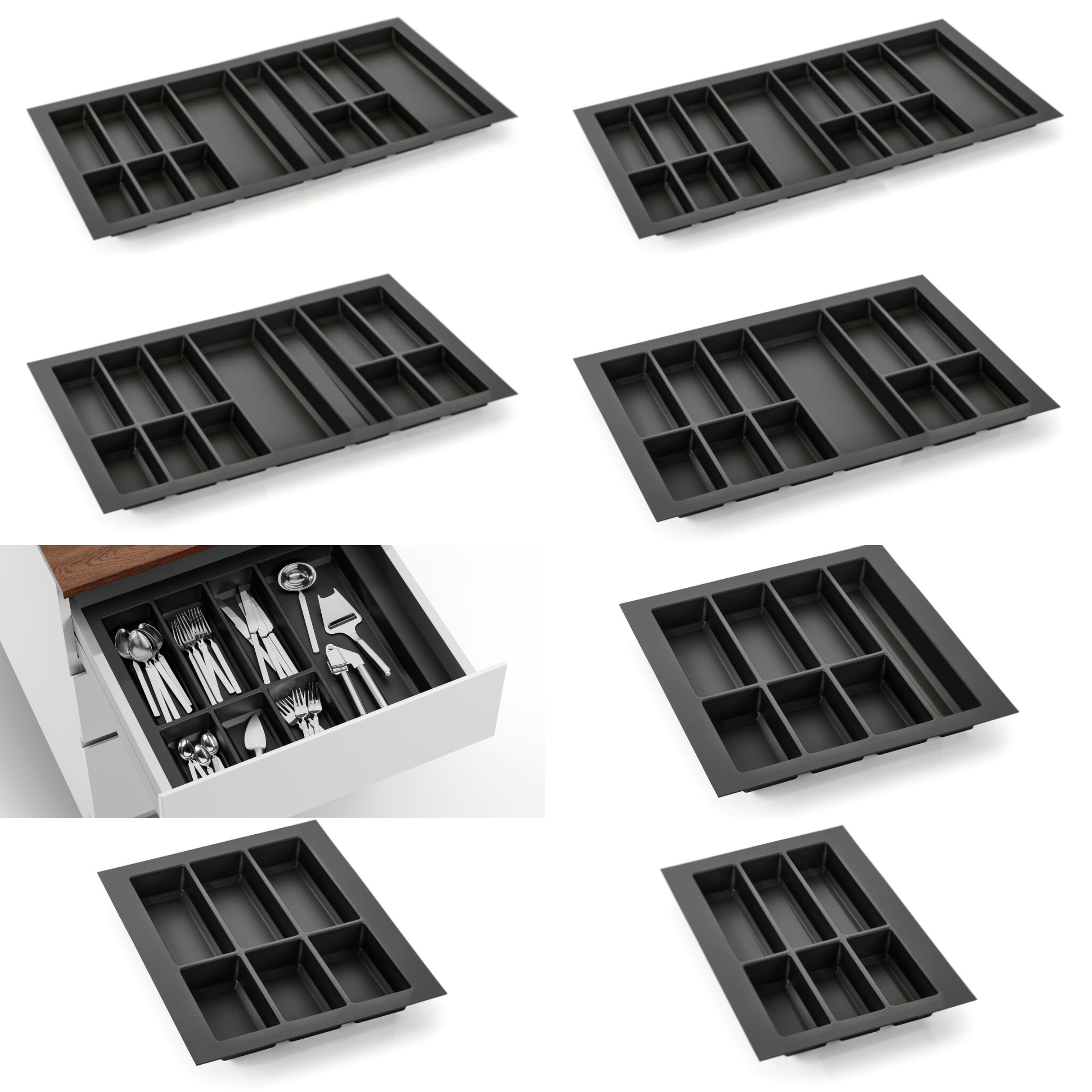 Adesso 2, Besteckeinsatz, für verschiedene Schrankbreiten