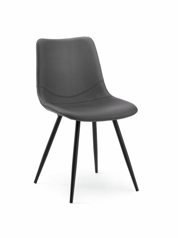 Lino 1K, Stuhl, Gestell schwarz, Bezug dunkelgrau 