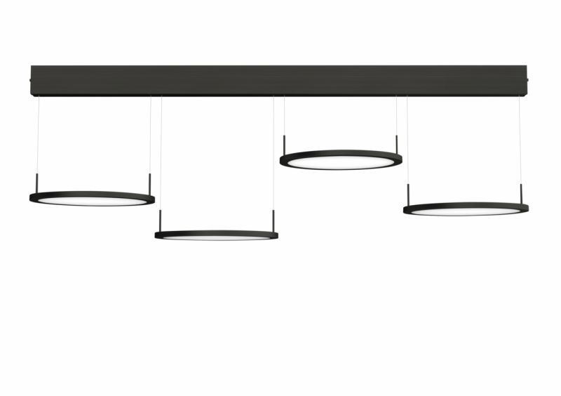 Plate 4 LED, Pendelleuchte, schwarz matt