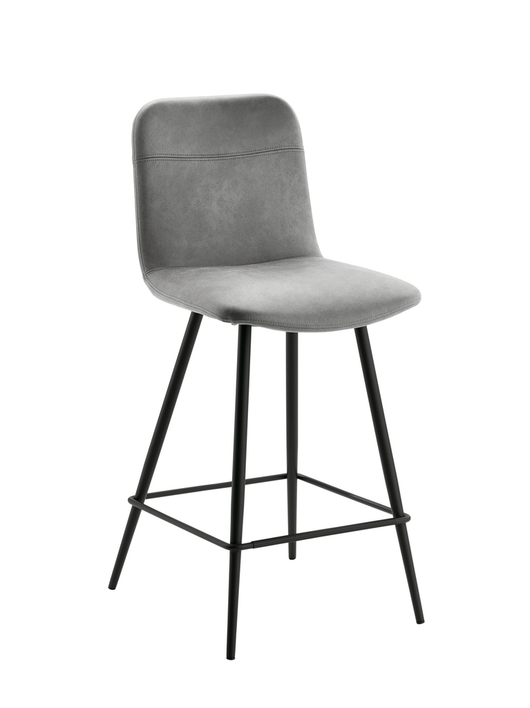 Felice 2, Hocker, Gestell schwarz, Bezug hellgrau