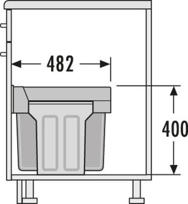 Abfallsammler, 2 x 15 L, antibakteriell