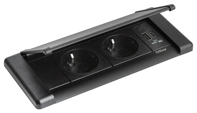 EVOline® FrameDock Hide, 2 Steckdosen, 2 USB