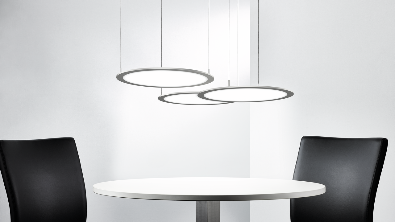 Plate 3R LED, Pendelleuchte, edelstahlfarbig