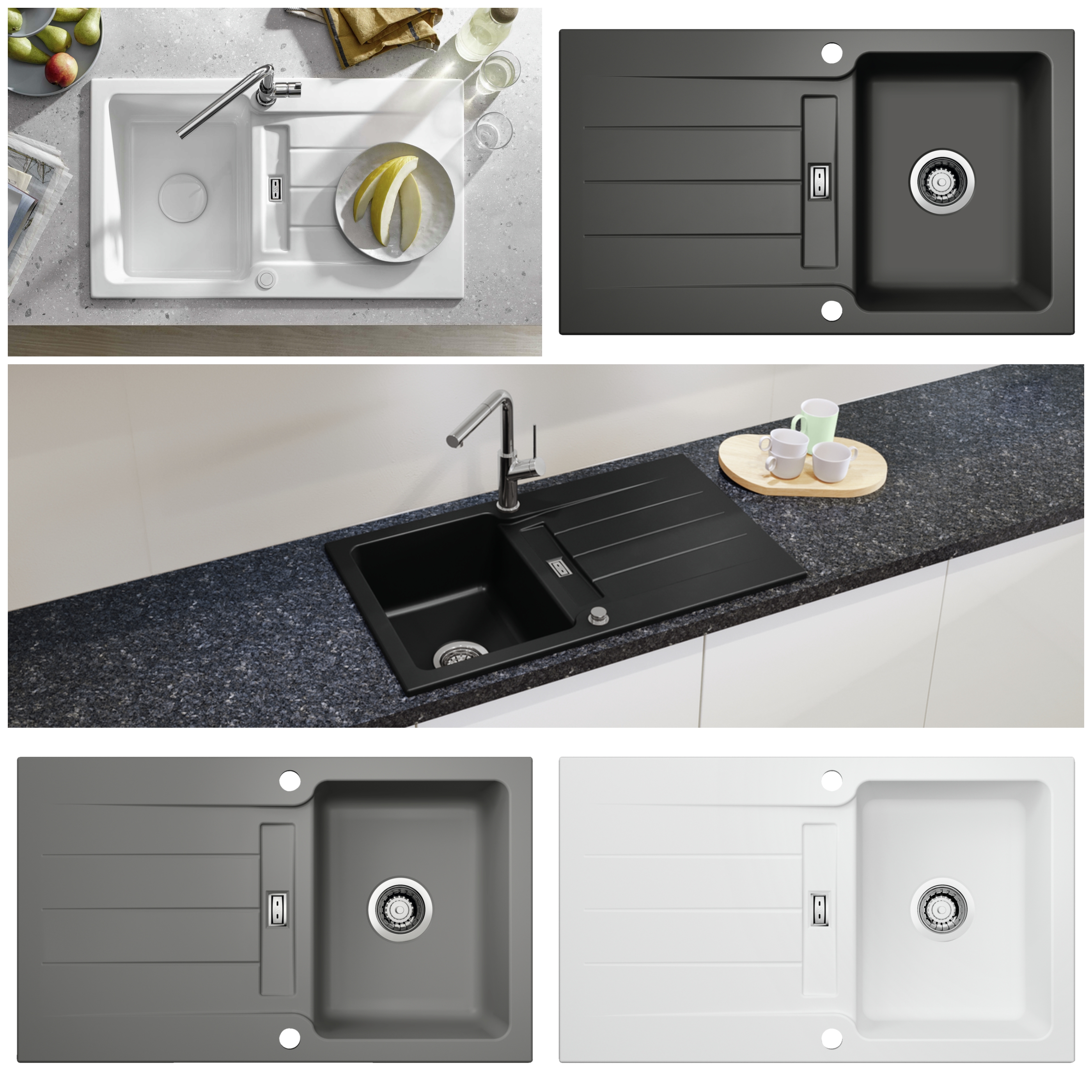 LineUP 1E, Einbauspüle, Keramik