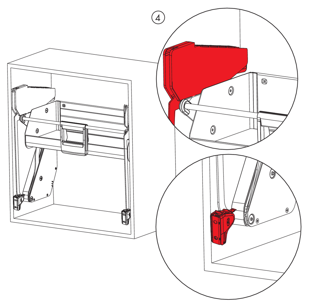 iMove-Set Single Tray, Liftbeschlag, für 900er Schrank, B 862 mm