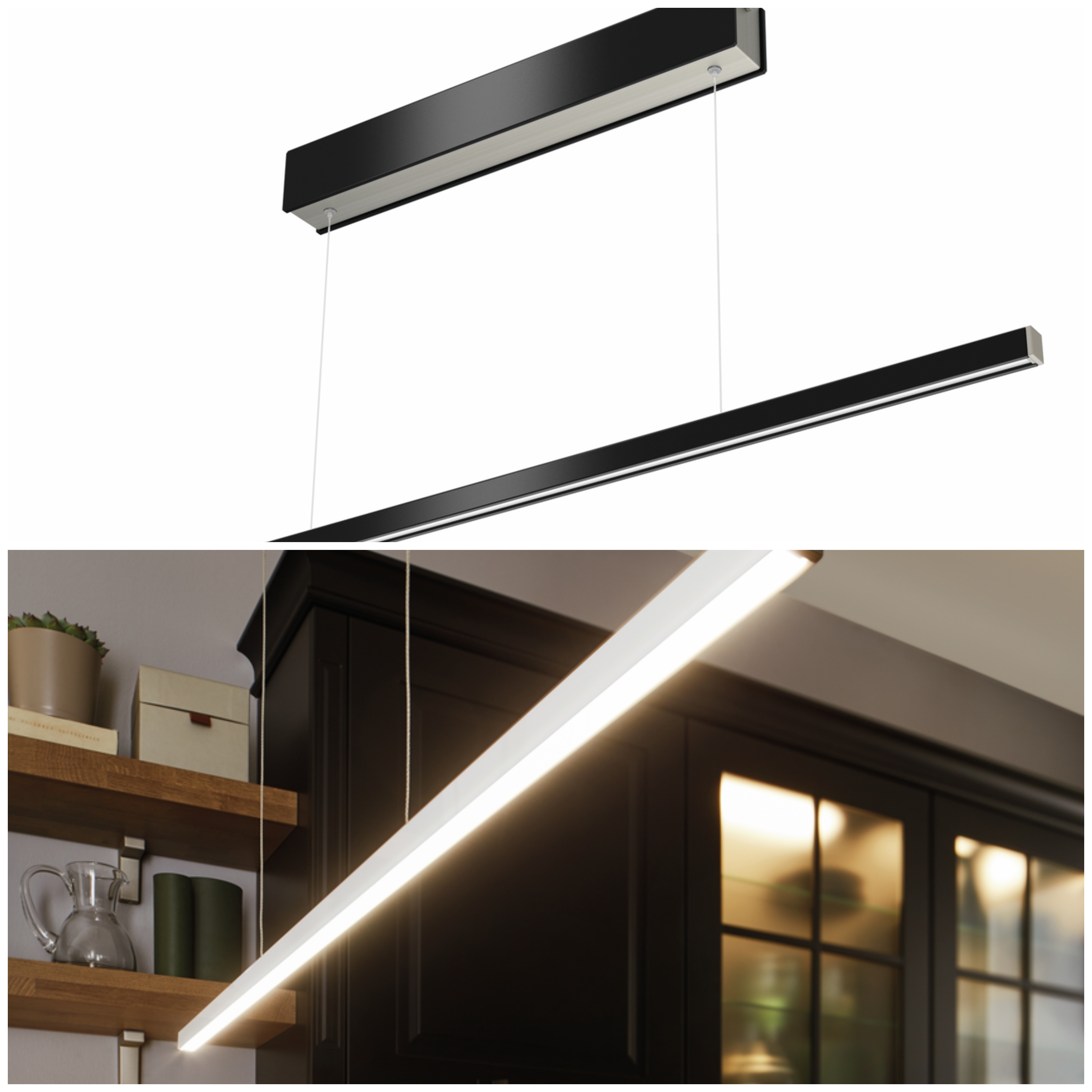 Slim LED, Pendelleuchte, schwarz oder weiß Lichtfarbe einstellbar