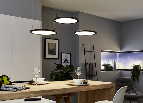 Plate 3 LED, Pendelleuchte, schwarz matt Plate 3 LED, Pendelleuchte, schwarz matt