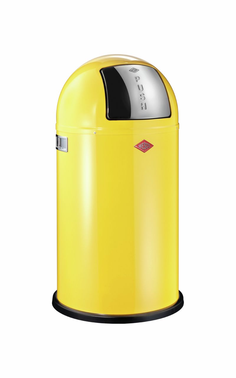 Pushboy, freistehender Abfallsammler, lemmon gelb, 50 Liter Pushboy, freistehender Abfallsammler, lemmon gelb, 50 Liter