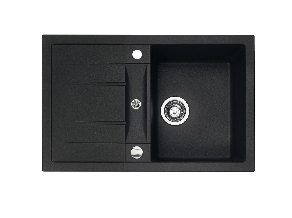 Corto 780 – Set, Einbauspüle, granit nero, Set, inkl. Drive 1S, edelstahlfarbig/schwarz