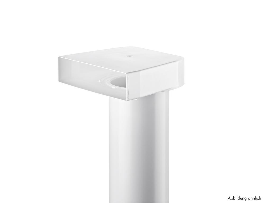 S04162_4021020_100 T-UR 125 Umlenkstück 90° mit Rundrohr, weiß, L 900 mm