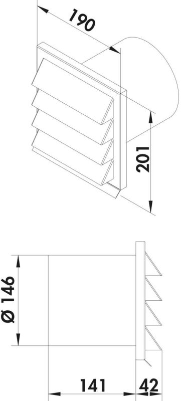 E-Jal 150 Außenjalousie, Edelstahl, Ø 150 mm