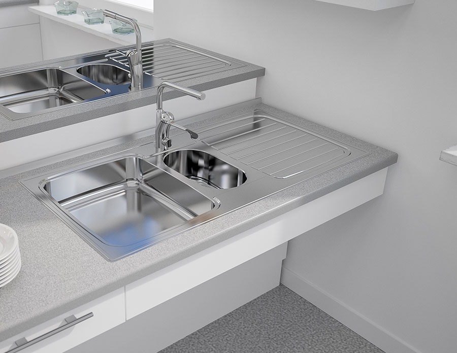 Flache barrierefreie Einbauspüle ES25 Flache barrierefreie Einbauspüle ES25