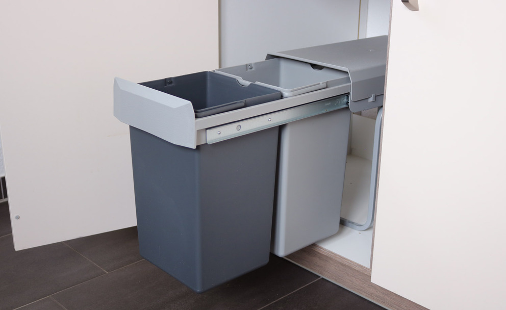 Einbaumülleimer, 2-fach, 2 x 15 Liter