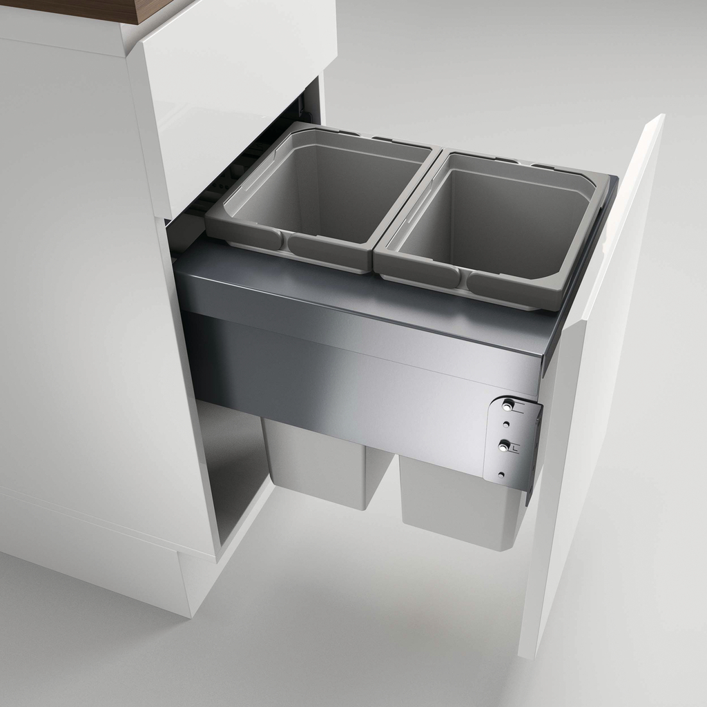 Cox® Base 460 S/400-2, Abfallsammler für Frontauszüge, hellgrau, H 460 mm