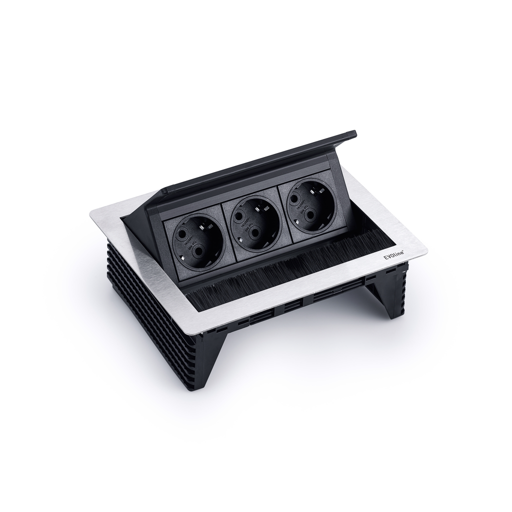 EVOline® FlipTop PUSH S, 3x VDE Steckdosen EVOline® FlipTop PUSH S, 3x VDE Steckdosen