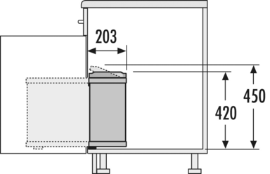 Uno 3418, Abfallsammler für Drehtüren, weiß