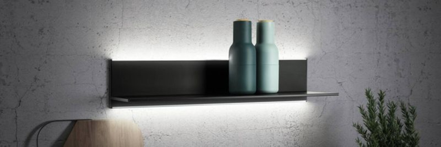 Liente Farbwechsel LED Wandboard, Regalsystem, L 900 mm, 21,0 W, schwarz matt