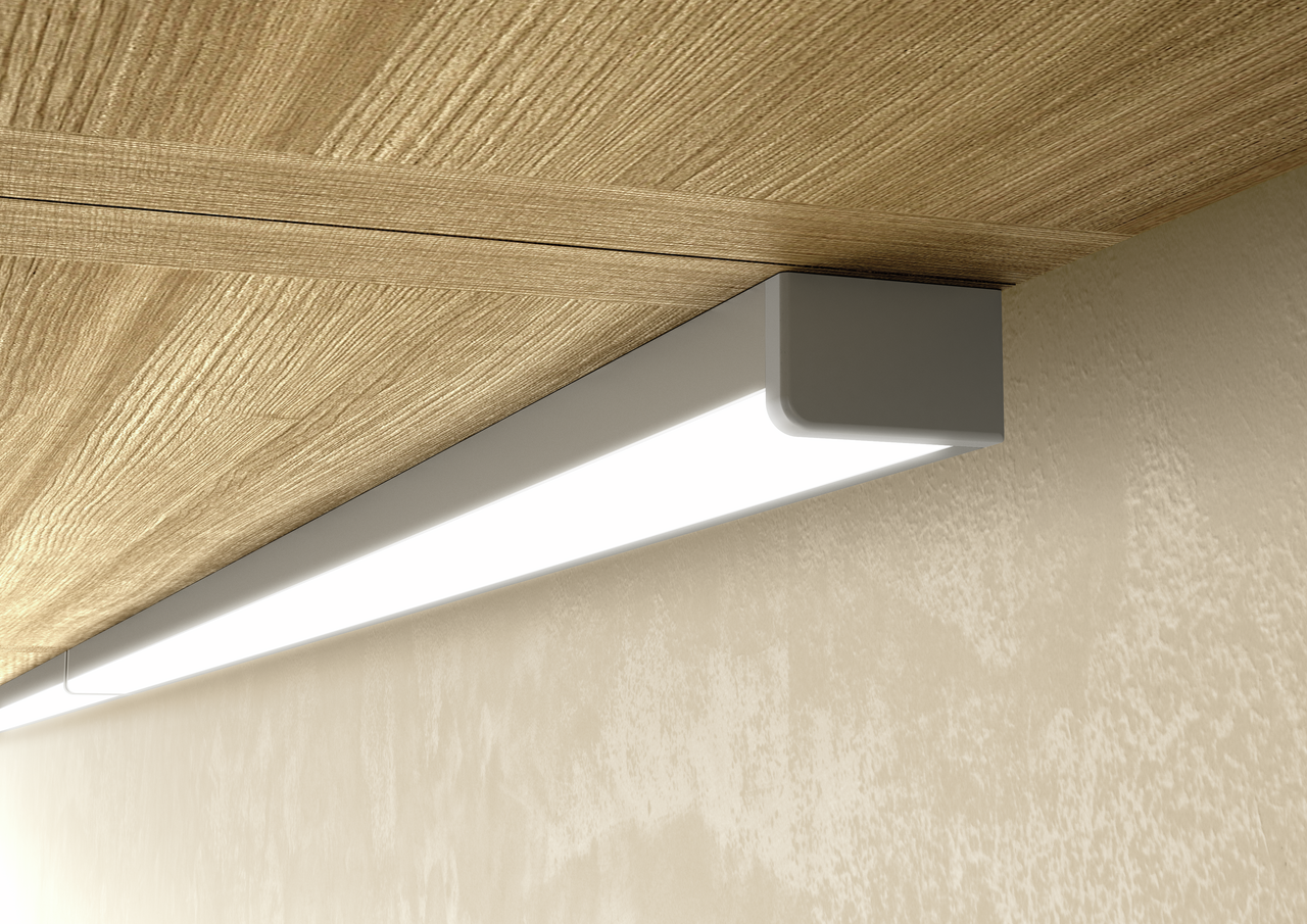 Lungo LED edelstahlfarbig, Leuchte, L 450 mm, 6,2 W, 4000 K neutralweiß
