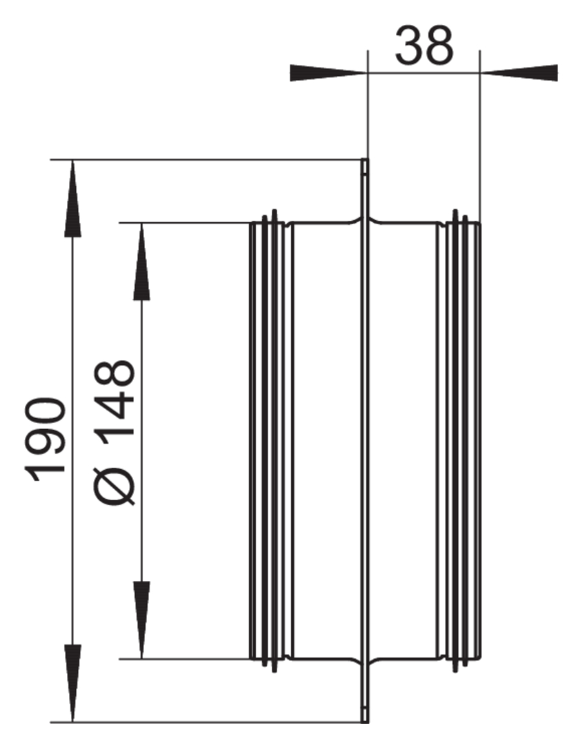 SR 150 Maueranschlussstutzen, Anschlusselement, verzinkter Stahl