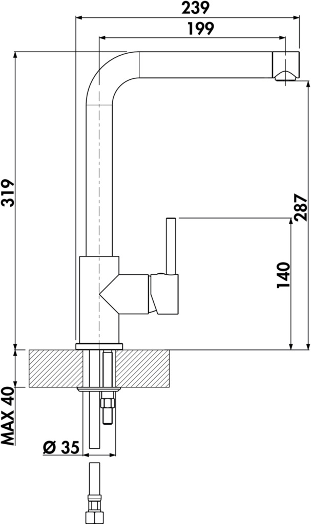 LINEA Gramix 1 Hochdruck-Armatur, Spültischarmatur, granit magnolia