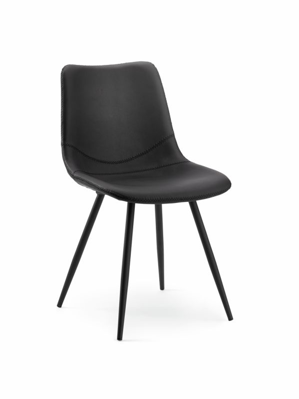 Lino 1K, Stuhl, Gestell schwarz, Bezug schwarz 
