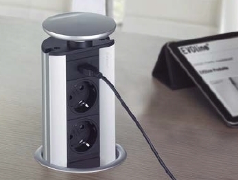 EVOline® Port 2 Steckdosen, 1 USB Charger EVOline® Port 2 Steckdosen, 1 USB Charger