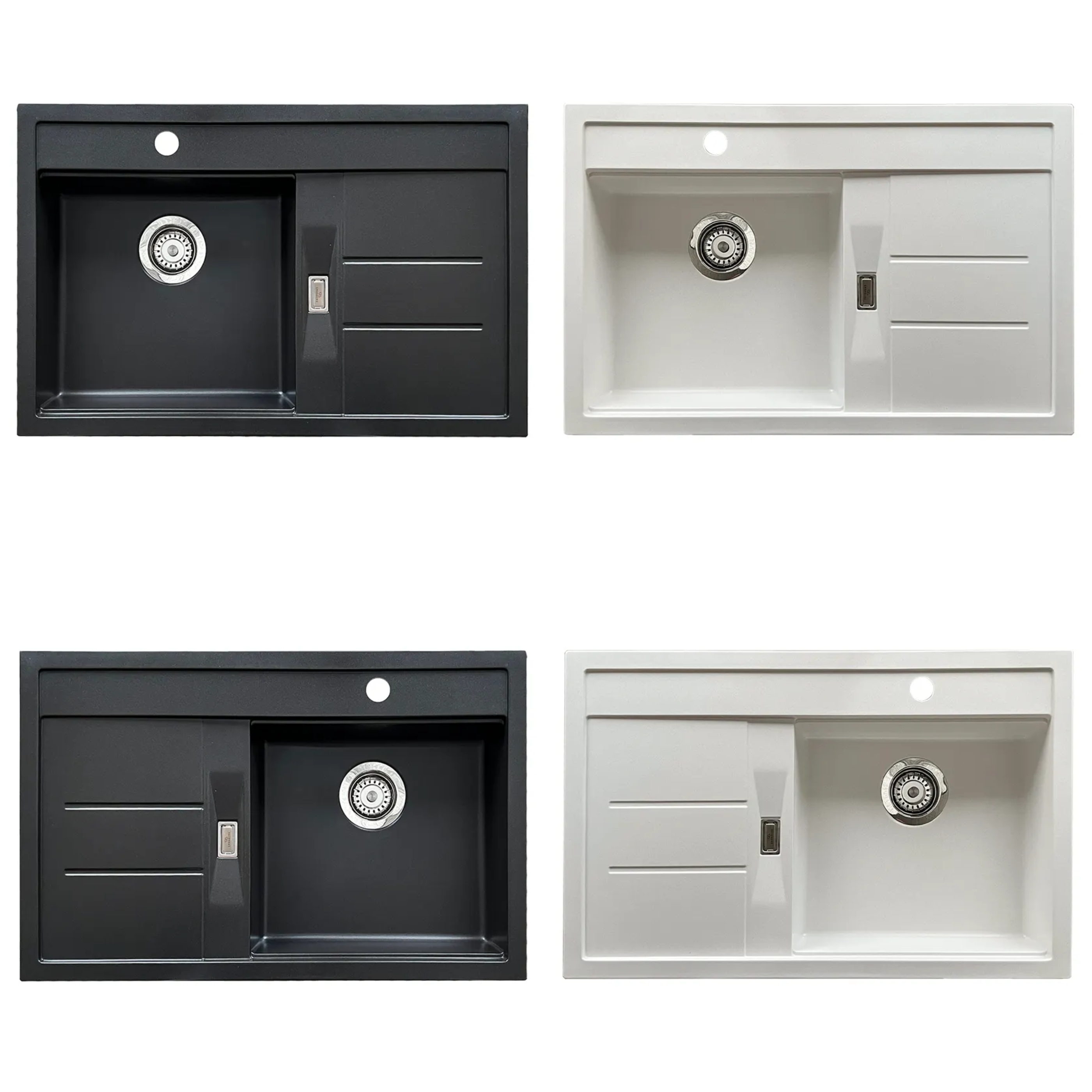 Flache barrierefreie Composite Einbauspüle ESG-4001B