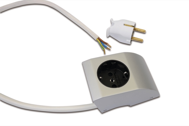 ModuLite Steckdose alu-eloxiert inkl. Stecker
