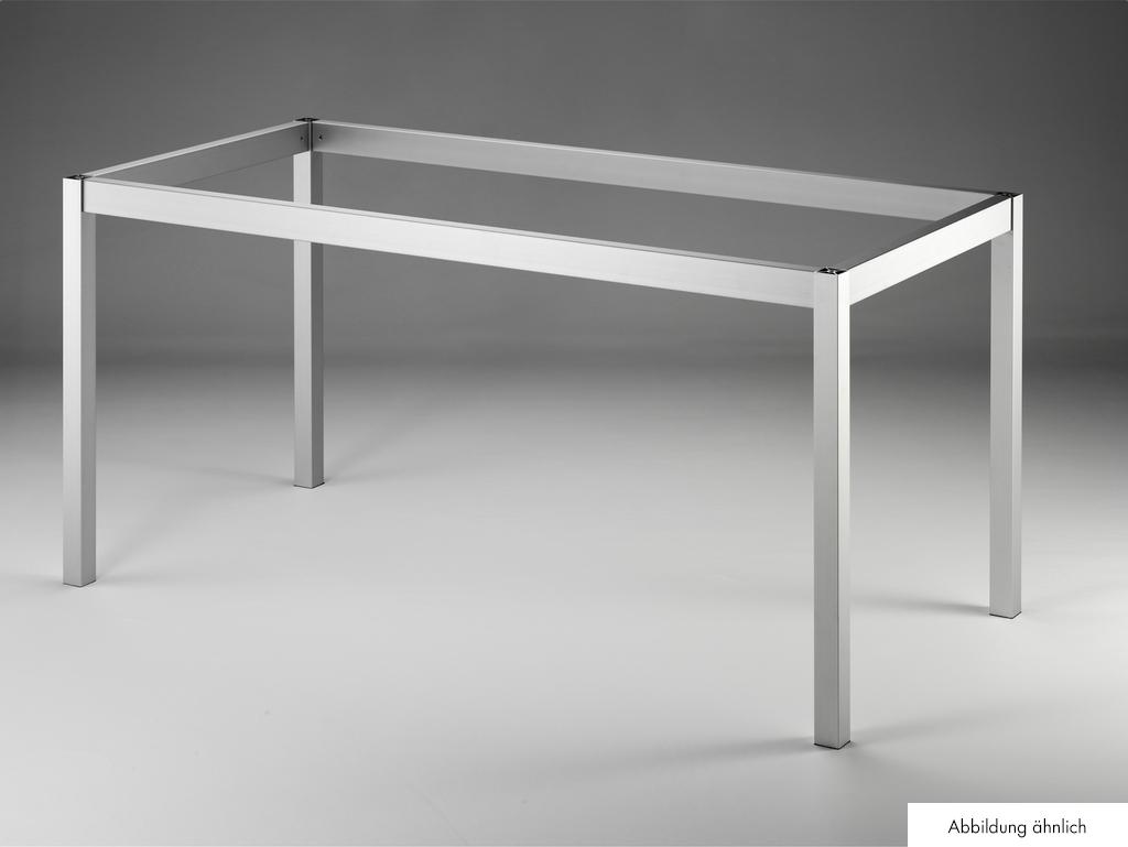 Tischgestell TG40, Tisch, edelstahlfarbig gebürstet, B 710 mm, T 710 mm