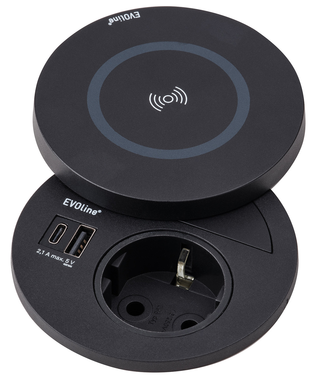 EVOline® Circle 80 DisQ, Steckdose und USB A + C