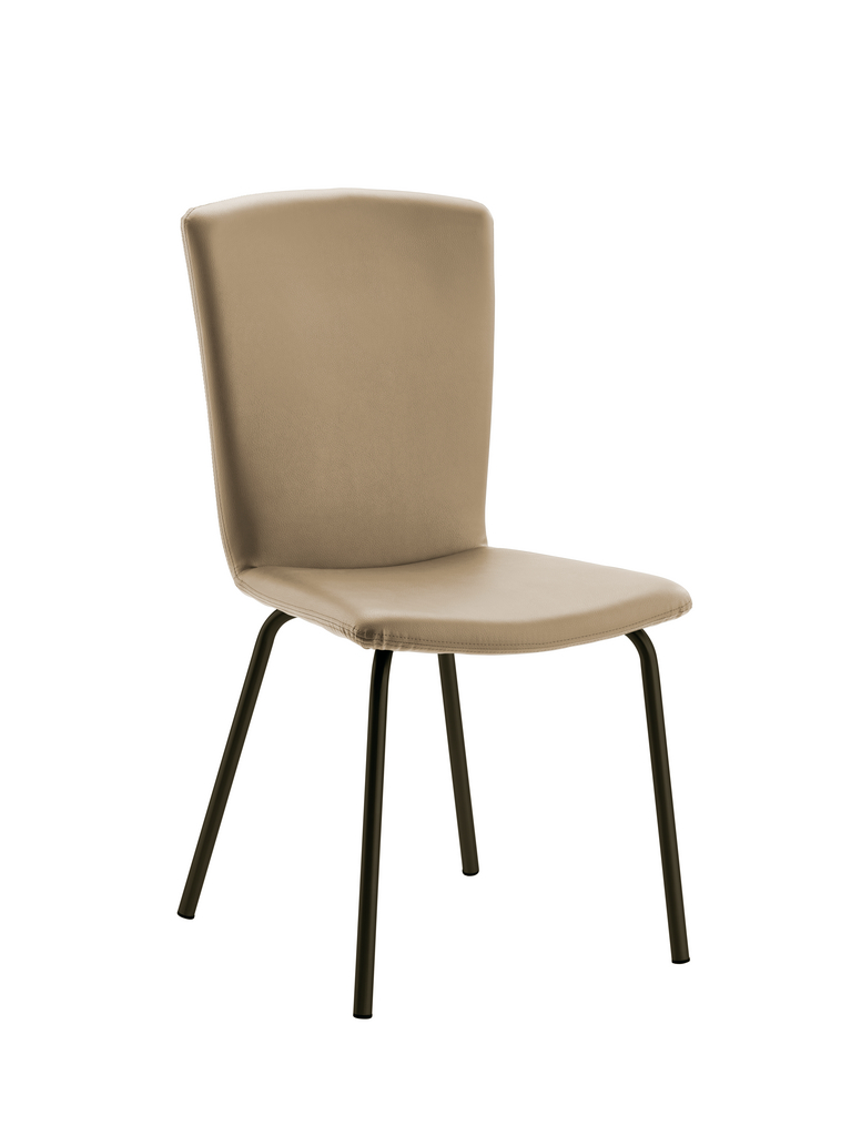 Modello 1, Stuhl, Gestell schwarz, Bezug beige